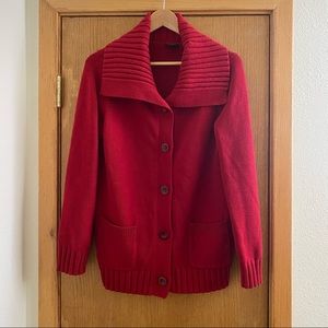 🌹 ANN TAYLOR • Beautiful Red Cardigan - Size L